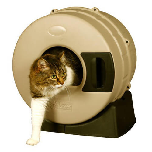 ぐるぐる回すだけで自動的に掃除ができる猫トイレ ネコモノ帳
