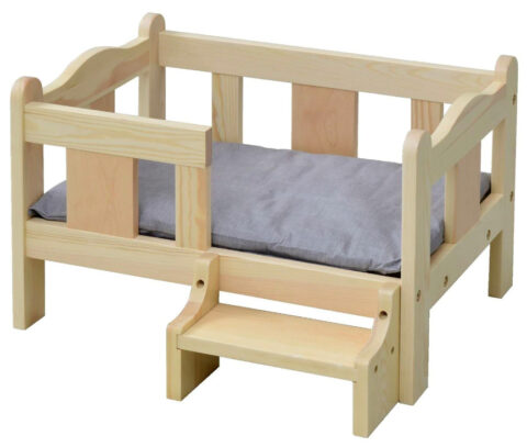ペット用マット付き木製ベッド